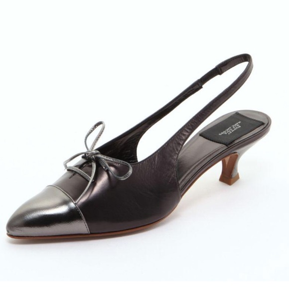 New! MARC JACOBS Runway Cap Toe Slingback Kitten Heels - Picture 2 of 10